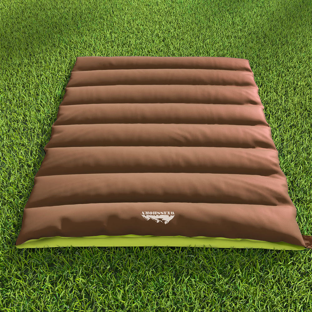 Weisshorn Sleeping Bag Double Bags Thermal Camping Hiking Tent Brown -5ยฐC