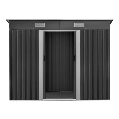 Giantz Garden Shed 2.38x1.31M Sheds Outdoor Storage Tool Metal Workshop Shelter Sliding Door