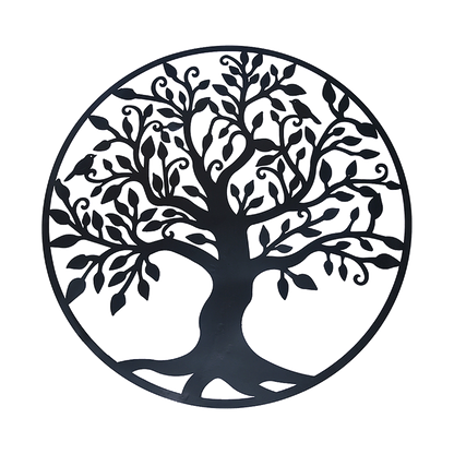 Black Tree of Life Wall Art Hanging Metal Iron Sculpture Garden 60cm