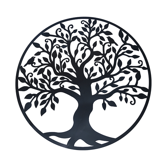 Black Tree of Life Wall Art Hanging Metal Iron Sculpture Garden 60cm