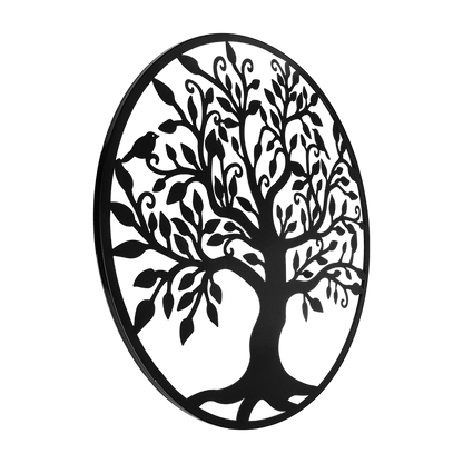 Black Tree of Life Wall Art Hanging Metal Iron Sculpture Garden 60cm
